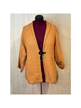 JM Collection Cardigan Large Mustard